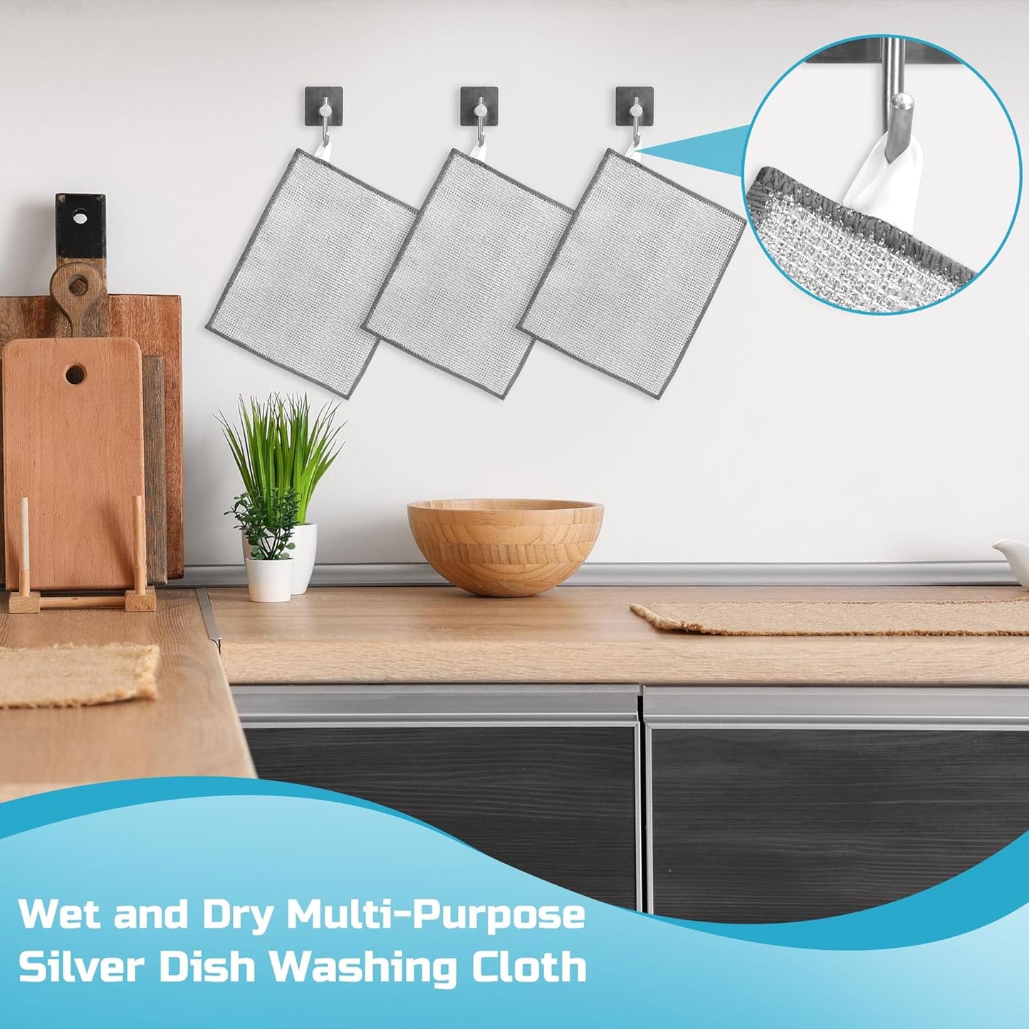 12 Pcs New Upgrade 3-Layer Metal Dish Cloth, No Scratches and No Odor, Multipurpose Wire Dishwashing Rag for Wet and Dry, Kitchen Cleaning Dishrags,Sinks,Dishes,Stove Top, Dimensions(7.08X8.86)