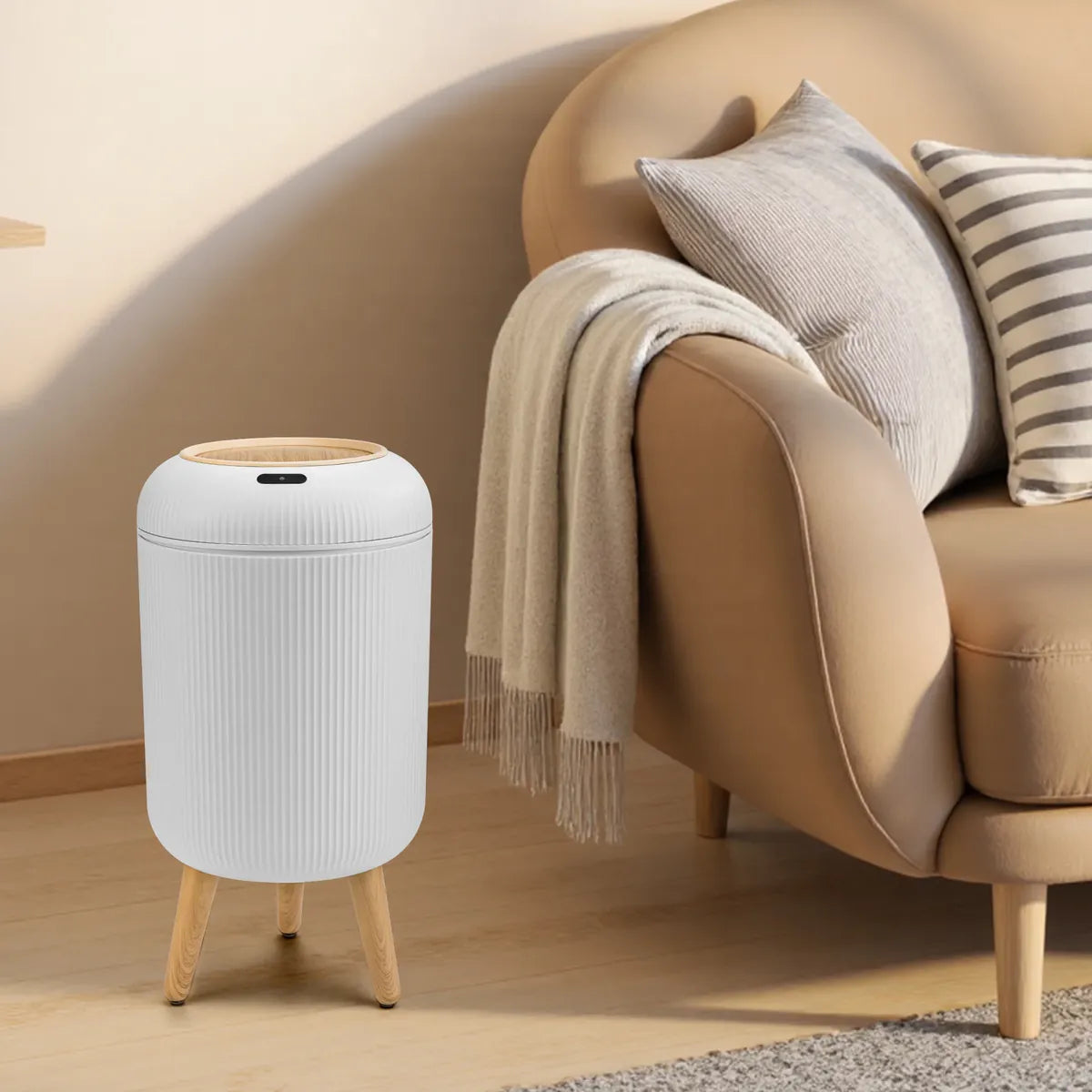 Motion Sensor Trashcan — keeps trash covered and odors contained.