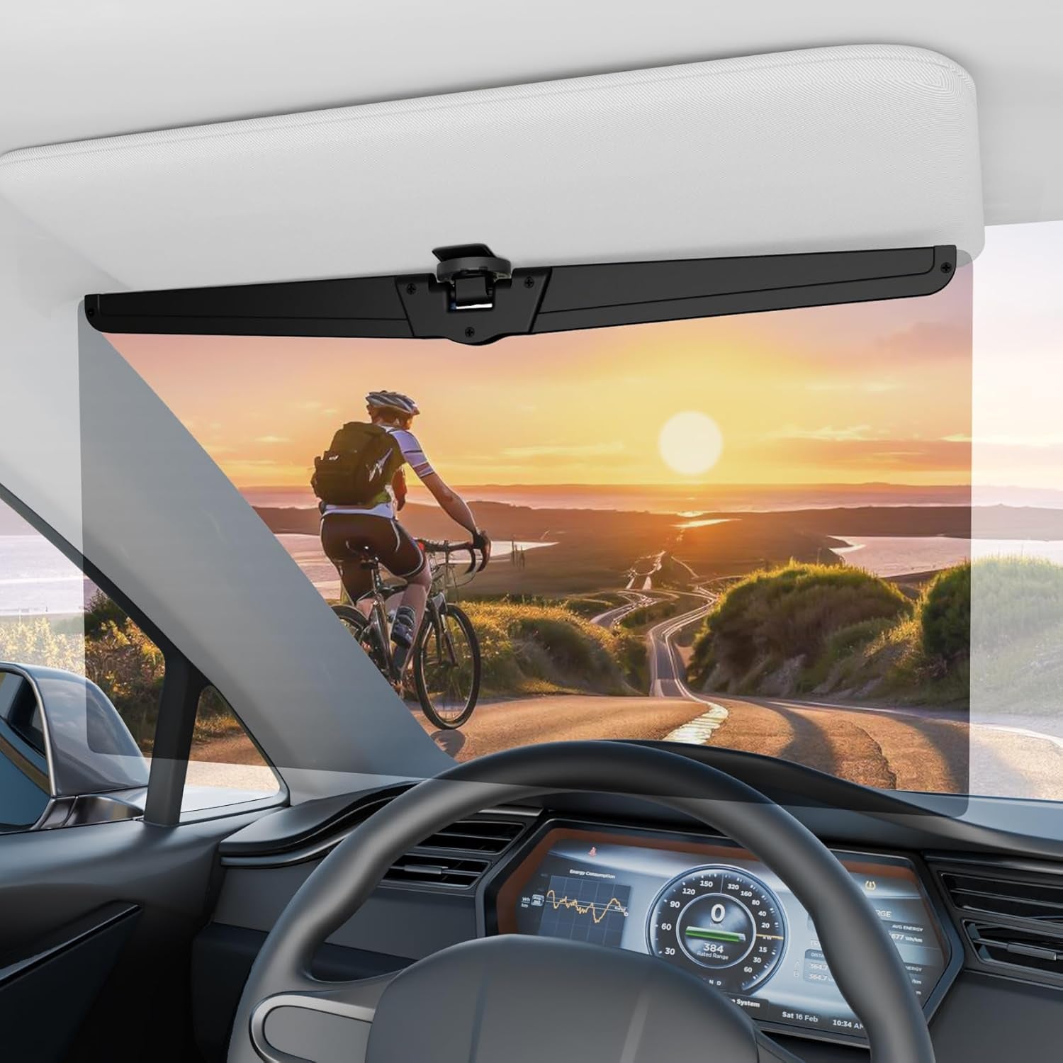 Sun Visor Extender for Cars, Polarized Car Visor Extender Sun Blocker UV400, Adjustable Visor Extension, Clip on Sun Visor for Car, Universal, Glare, UV Protector