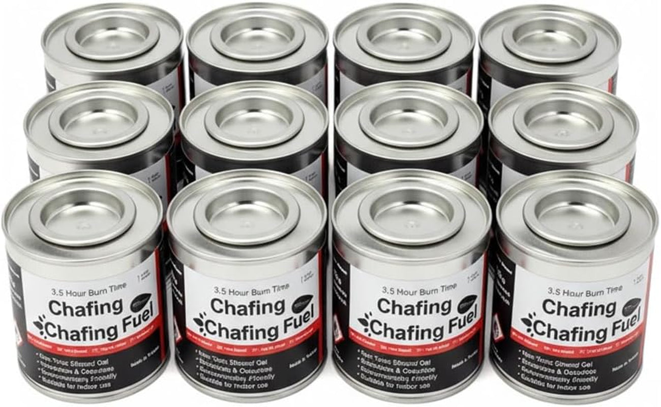 Chafing Fuel Gel, Ethanol Based, 3.5 Hour Burn Time, 12 Pack