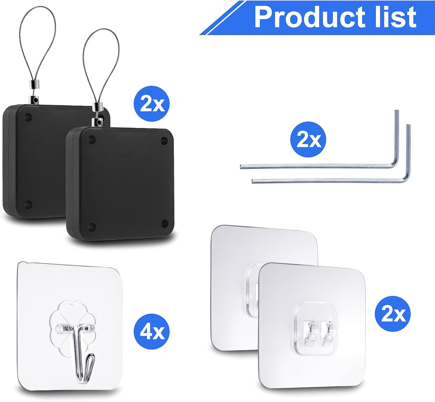 800G Set of 2 Punch-Free Automatic Sensor Door Closer, Multifunctional Drawstring Auto Door Closer for Residential Commercial Bedroom Room Storm (2 Pcs Black)