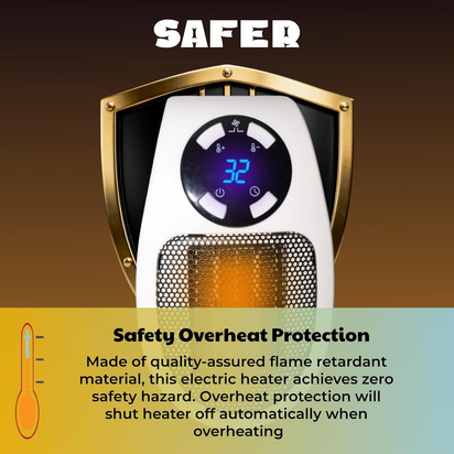 Top Heat Plug in Heater, 450W Portable Plug in Heater for Indoor Use, with Remote, Thermal Protection, LED, PTC Ceramic Fast Heat for Bedroom Bathroom Office