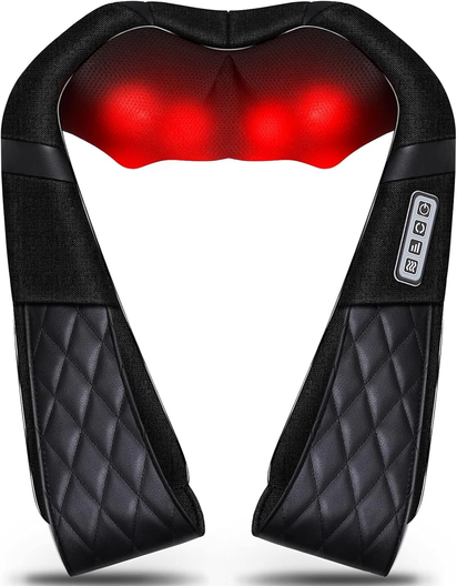 Christmas Gifts for Women & Men, Shiatsu Neck and Shoulder Massager with Heat Deep Tissue Kneading Sports Recovery Massagers for Back, Foot, Relaxation Gifts for Wife, Husband, Him, Her