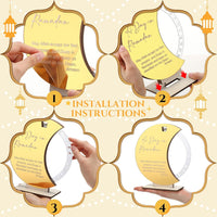 Ramadan Advent Calendar 2026 Eid Mubarak Countdown Calendar Acrylic round Ramadan Decorations for Home Table Decor Muslim Festival Reminder Islamic Party Supplies Decorations