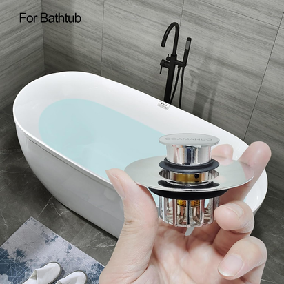 Bathtub Stopper | Shower Drain Hair Catcher, Pop-Up Tub Stopper with Strainer | Bathroom Drain Plug | Drain Protector for 1-1/2 to 1-3/4