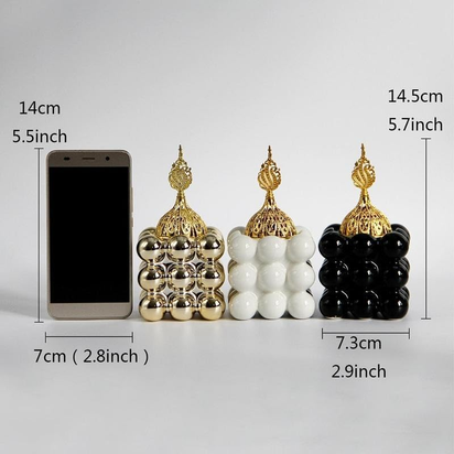 Square Ceramic Incense Burner, Modern Desktop Incense Burner, Room Scents, Home Fragrance Holder for Home Office Desktop Decoration, Household Items (White)