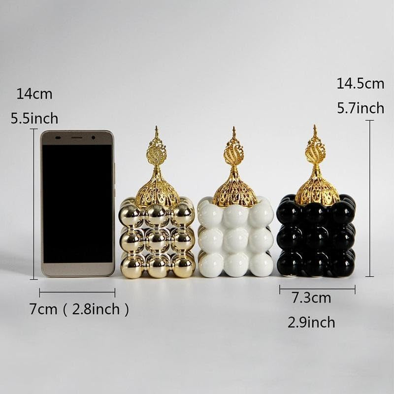 Square Ceramic Incense Burner, Modern Desktop Incense Burner, Room Scents, Home Fragrance Holder for Home Office Desktop Decoration, Household Items (White)