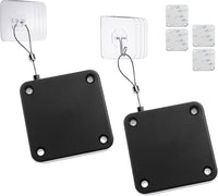 800G Set of 2 Punch-Free Automatic Sensor Door Closer, Multifunctional Drawstring Auto Door Closer for Residential Commercial Bedroom Room Storm (2 Pcs Black)