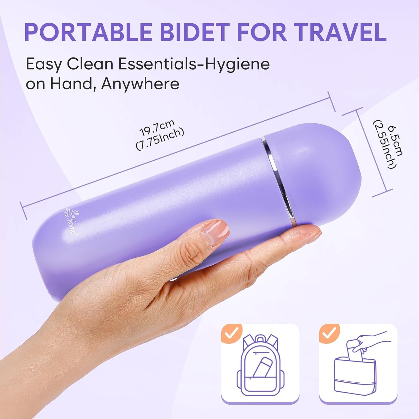 Portable Peri Bottle for Postpartum & Perineal Care: Handheld Bidet Perfect for Personal Hygiene Cleaning & Travel Friendly | 380Ml Leakproof & Convenient Design | Bpa-Free | EPB-01 Purple