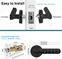 Fingerprint Door Lock- Smart Door Knob,Biometric Door Lock，With Passcode Keypad Keyless Entry Door Handle，For Bedroom Home Hotel Office Apartment (Black with APP)
