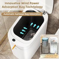 Bathroom Trash Can with Lid, Motion Sensor Trash Can Automatic Touchless, 3.5 Gallon Smart Garbage Can with Lid,Auto-Adsorption Slim Small Waste Basket for Bedroom,Bathroom,Kitchen
