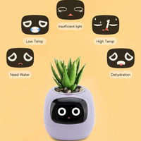 Smart Flowerpots with 49 Expressions, AI Smart Pet Planter, Gifts for Plant Lovers,Smart Planter,7 Inbuilt Sensors, Smart Plant Pot for Indoor Decoration (Purple)