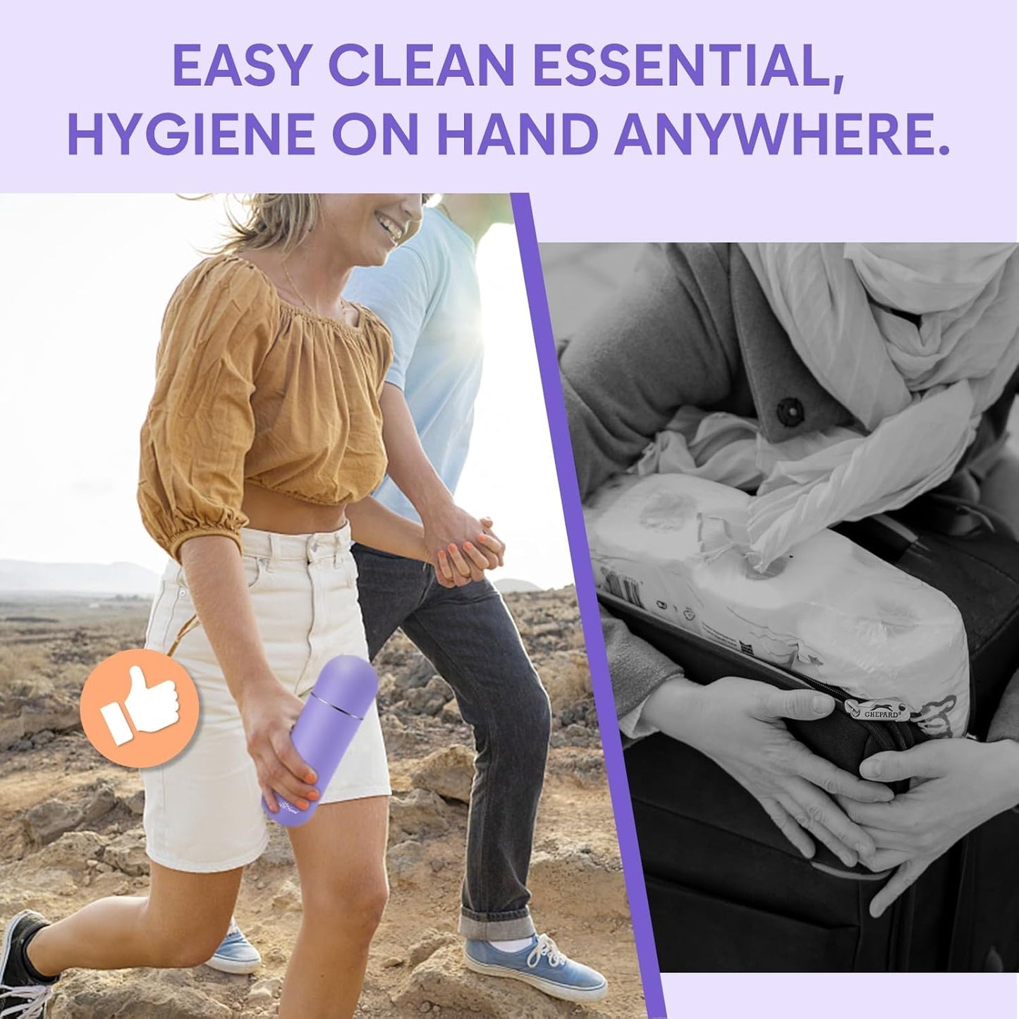 Portable Peri Bottle for Postpartum & Perineal Care: Handheld Bidet Perfect for Personal Hygiene Cleaning & Travel Friendly | 380Ml Leakproof & Convenient Design | Bpa-Free | EPB-01 Purple