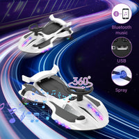 12V Electric Wiggle Car with Pedal for Kids, Rechargeable 2 in 1 Swing Car, Drifting Ride on Toys with Backrest, Anti-Rollover, Spray, Flashing Light, Music, for Ages 3 and Up, 150 Lbs (White)