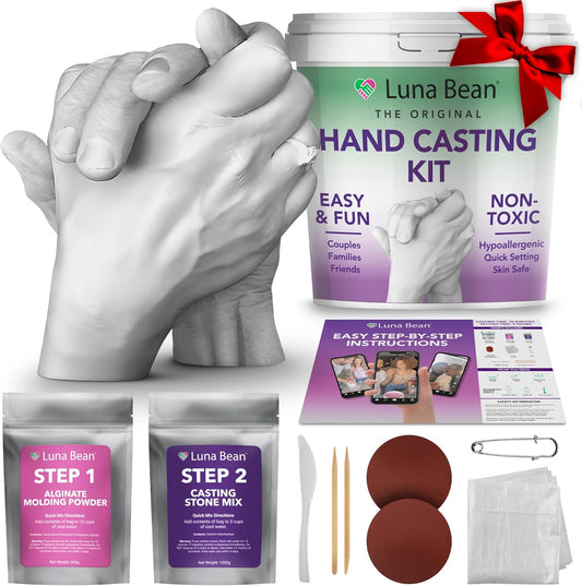Hand Casting Kit – the Original Hand Mold Kit for Couples – Valentines Day Gifts for Her and Him - Anniversary Engagement Gifts for Women Men Mom Wife Boyfriend Girlfriend Wedding Bridal