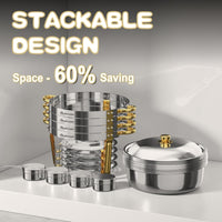 Chafing Dishes for Buffet 4 Pack, 6QT round Chafing Dishes for Buffet [Elegant Gold and Silver Colors] Stainless Steel Chafing Dish Buffet Set for Any Party