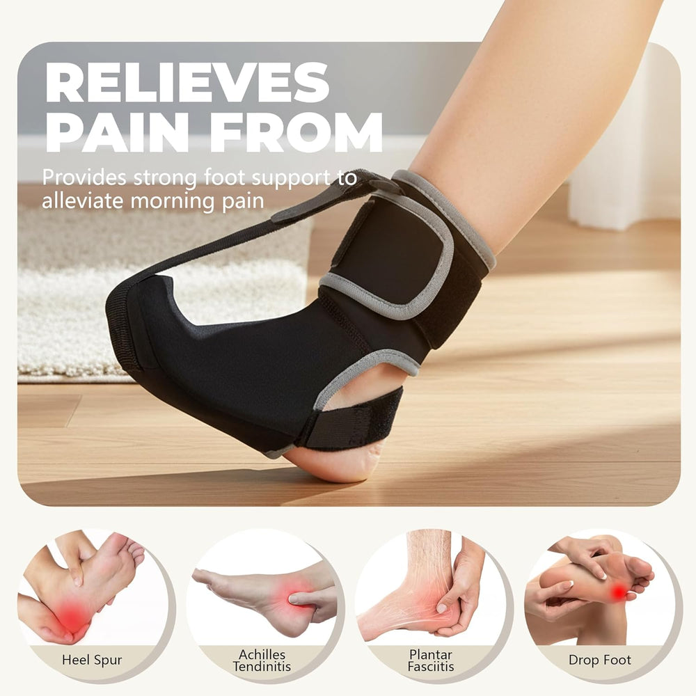 Plantar Fasciitis Night Splint Sock - Adjustable Planter Facetious Relief Brace for Women Men,Soft Plantar Fascia Boot for Sleeping,Support Relief Foot Drop Achilles Tendonitis Relief Day Night
