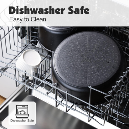 17 Piece Pots and Pans Set, Nonstick Detachable Handle Cookware Set, Induction Kitchen Cookware Set with Removable Handle, Healthy Non Stick for RV, Dishwasher ＆ Oven Safe, PFOA Free (Black)