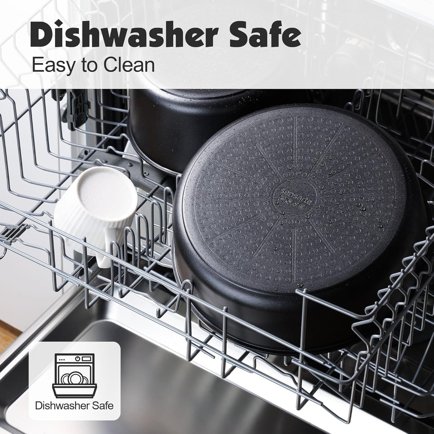 17 Piece Pots and Pans Set, Nonstick Detachable Handle Cookware Set, Induction Kitchen Cookware Set with Removable Handle, Healthy Non Stick for RV, Dishwasher ＆ Oven Safe, PFOA Free (Black)