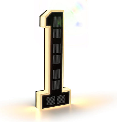 9 Inch Solar Lighted House Numbers for Outside, Light up Waterproof LED Address Numbers Signs for Houses, Large Personalized Illuminated Exterior Modern House Numbers Light (5-Black, 9IN)