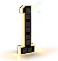 9 Inch Solar Lighted House Numbers for Outside, Light up Waterproof LED Address Numbers Signs for Houses, Large Personalized Illuminated Exterior Modern House Numbers Light (5-Black, 9IN)