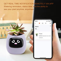 Smart Flowerpots with 49 Expressions, AI Smart Pet Planter, Gifts for Plant Lovers,Smart Planter,7 Inbuilt Sensors, Smart Plant Pot for Indoor Decoration (Purple)