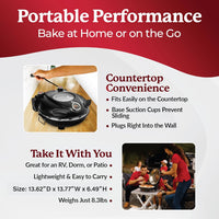 Crispy Crust Pizza Oven by  – 12 Inch Electric Pizza Oven Indoor Countertop Maker with Ceramic Stone Heats up to 800˚F for Stone Baked Pizzeria Style at Home as Seen on TV Products