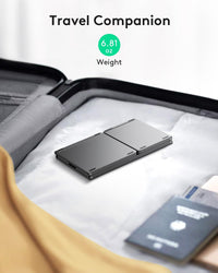 Foldable Bluetooth Keyboard with Touchpad, Portable Wireless Keyboard with Stand Holder, Rechargeable Full Size Ultra Slim Pocket Folding Keyboards for Android Windows IOS Tablet & Laptop-Gray