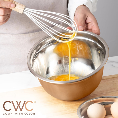 18 Piece Mixing Bowls Set with Airtight Lids, Stainless Steel Bowl Organizers, Food Storage Containers, Meal Prep, Nesting Salad Bowls for Cooking, Baking, Kitchen Use, Copper