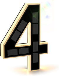 9 Inch Solar Lighted House Numbers for Outside, Light up Waterproof LED Address Numbers Signs for Houses, Large Personalized Illuminated Exterior Modern House Numbers Light (5-Black, 9IN)