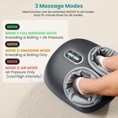 Shiatsu Foot Massager with Heat [2026 Upgraded], FSA Eligible Deep Kneading Therapy Air Compression, HSA Feet Massage for Plantar Fasciitis, Improve Blood Circulation Foot Wellness Pain Relief