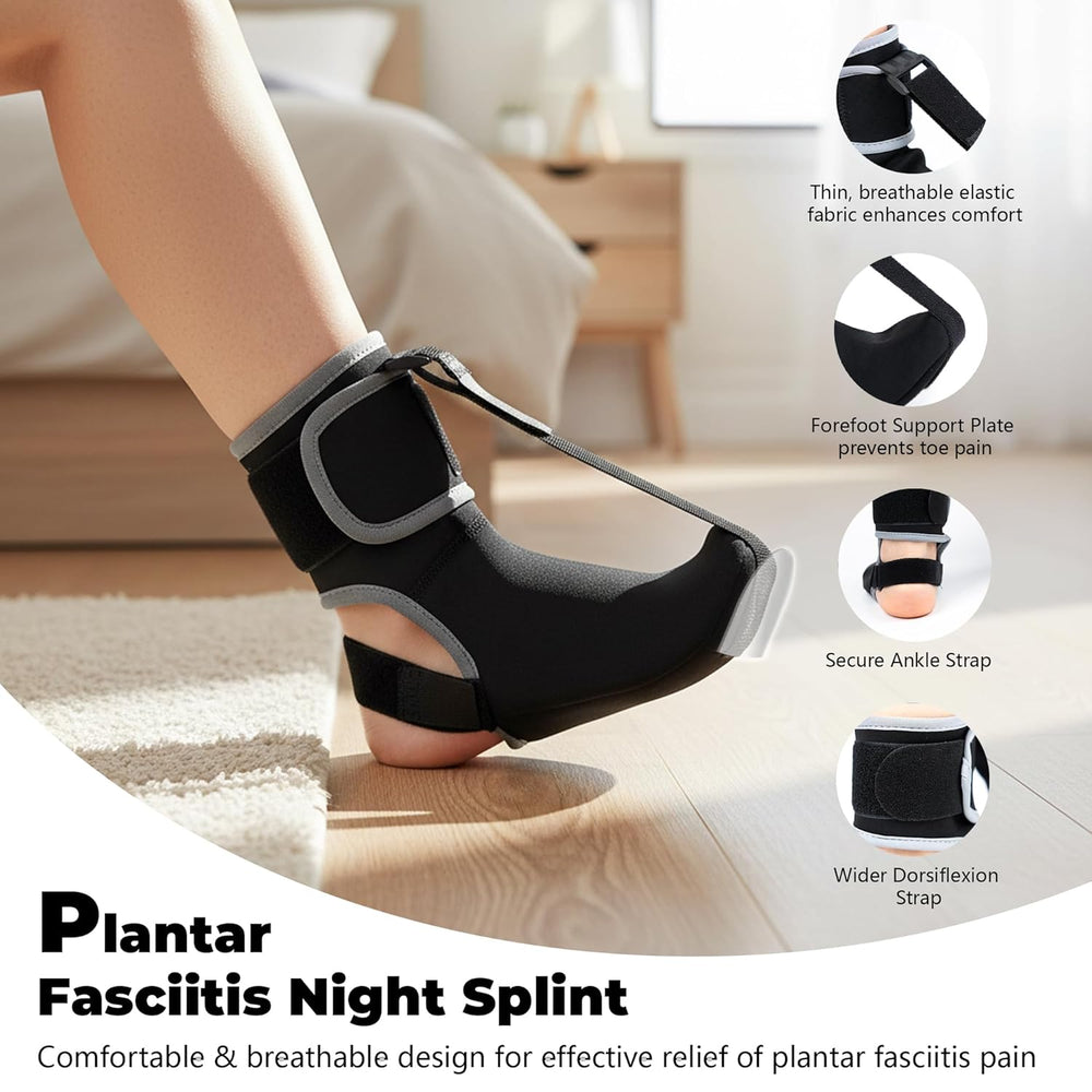Plantar Fasciitis Night Splint Sock - Adjustable Planter Facetious Relief Brace for Women Men,Soft Plantar Fascia Boot for Sleeping,Support Relief Foot Drop Achilles Tendonitis Relief Day Night