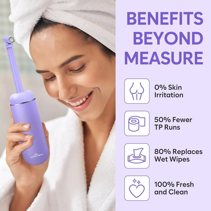 Portable Peri Bottle for Postpartum & Perineal Care: Handheld Bidet Perfect for Personal Hygiene Cleaning & Travel Friendly | 380Ml Leakproof & Convenient Design | Bpa-Free | EPB-01 Purple