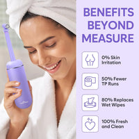 Portable Peri Bottle for Postpartum & Perineal Care: Handheld Bidet Perfect for Personal Hygiene Cleaning & Travel Friendly | 380Ml Leakproof & Convenient Design | Bpa-Free | EPB-01 Purple
