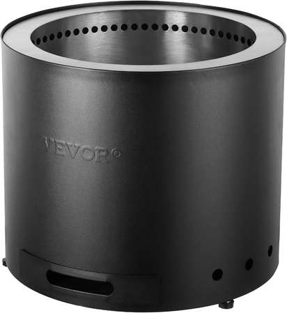 15 Inch Smokeless Fire Pit Stove Bonfire, Wood Burning Fireplaces with Removable Ash Pan, SUS430 Stainless Steel Inner Portable Outdoor Firepit, Ideal for Outdoor Patio Camping High 12.6 Inch