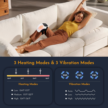 2026 New 3-In-1 Cordless Knee Massager with Heat, Red Light Therapy & 3 Vibration Modes, 3 Heating Levels, Heated Knee Pad for Pain Relief, Gifts for All Ages