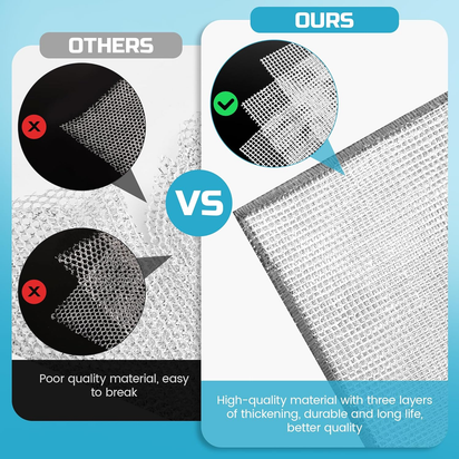 12 Pcs New Upgrade 3-Layer Metal Dish Cloth, No Scratches and No Odor, Multipurpose Wire Dishwashing Rag for Wet and Dry, Kitchen Cleaning Dishrags,Sinks,Dishes,Stove Top, Dimensions(7.08X8.86)