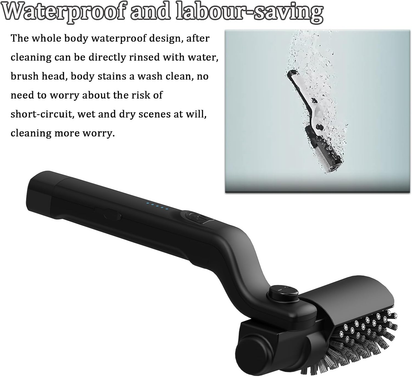 New Electric BBQ Grill Brush,Rechargeable BBQ Cleaning Brush,Carries Two Replacement Cleaning Brushes,Grill Accessories Black