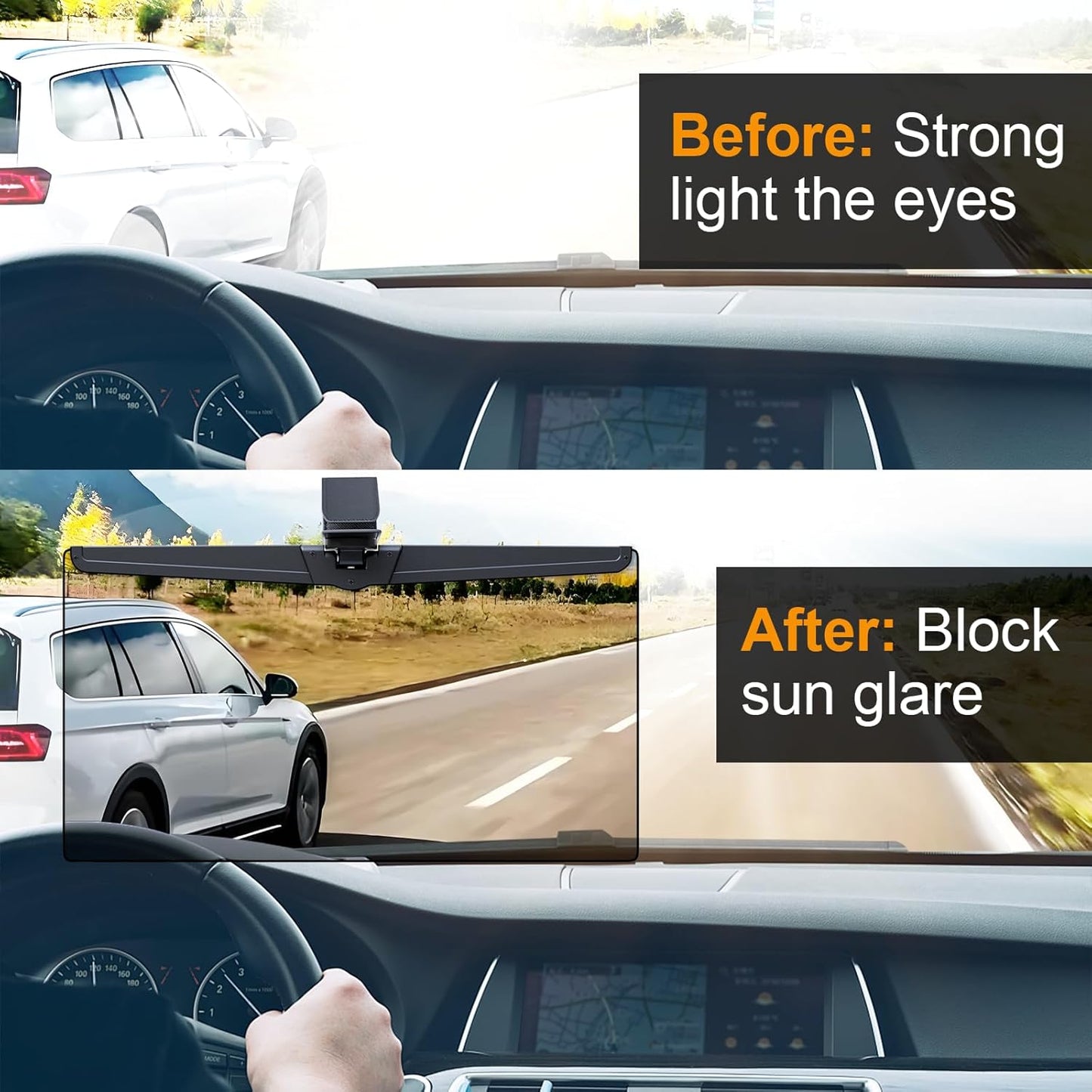 Sun Visor Extender for Cars, Polarized Car Visor Extender Sun Blocker UV400, Adjustable Visor Extension, Clip on Sun Visor for Car, Universal, Glare, UV Protector