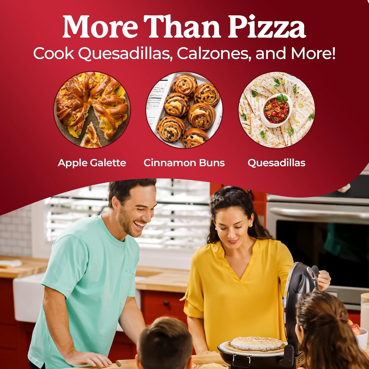 Crispy Crust Pizza Oven by  – 12 Inch Electric Pizza Oven Indoor Countertop Maker with Ceramic Stone Heats up to 800˚F for Stone Baked Pizzeria Style at Home as Seen on TV Products