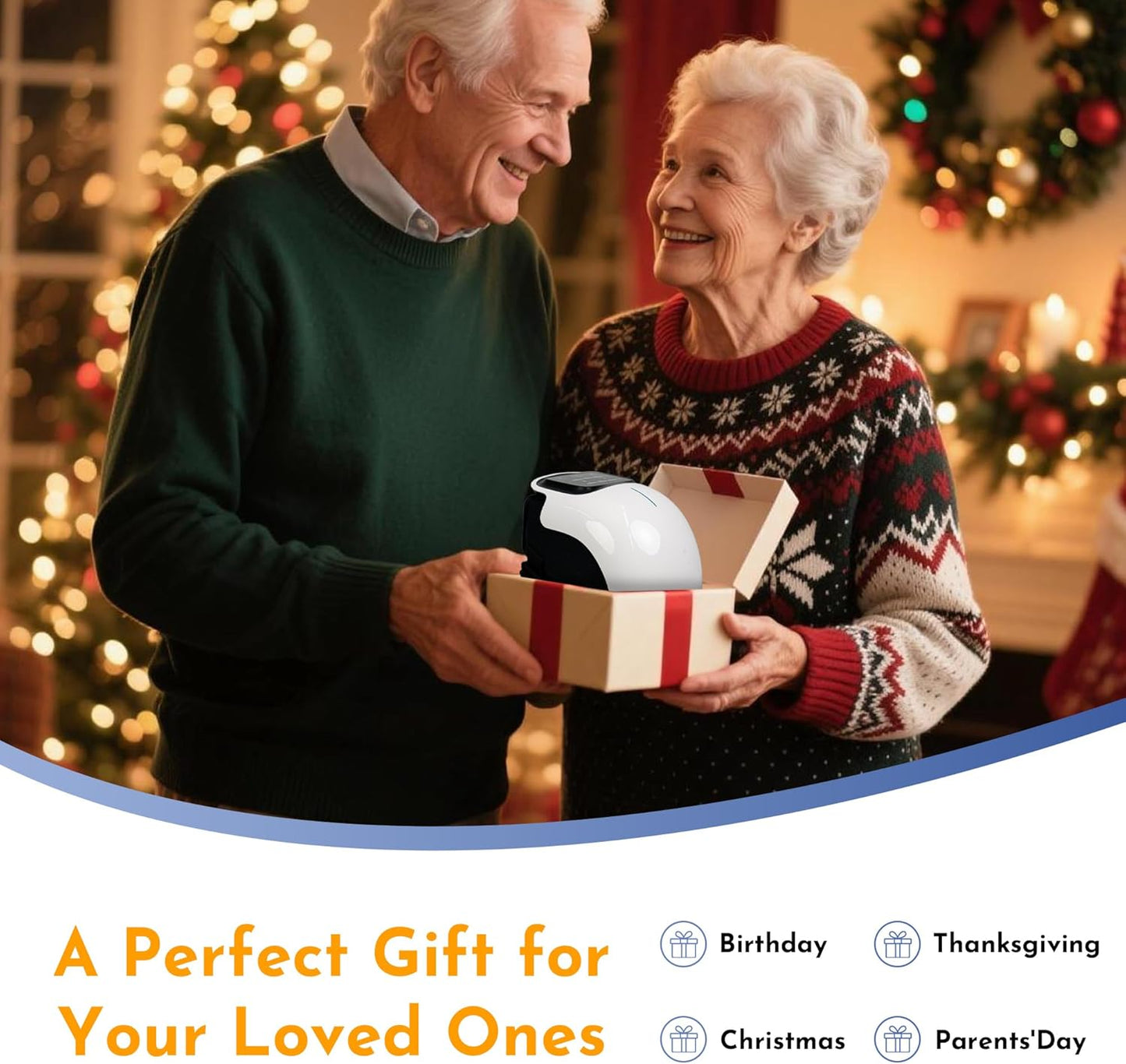 2026 New 3-In-1 Cordless Knee Massager with Heat, Red Light Therapy & 3 Vibration Modes, 3 Heating Levels, Heated Knee Pad for Pain Relief, Gifts for All Ages