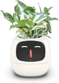 Smart Flowerpots with 49 Expressions, AI Smart Pet Planter, Gifts for Plant Lovers,Smart Planter,7 Inbuilt Sensors, Smart Plant Pot for Indoor Decoration (Purple)