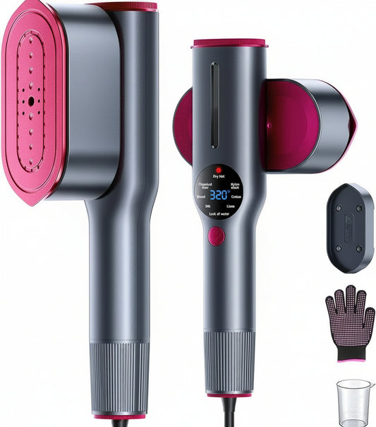 2-In-1 Steamer & Iron for Clothes,15S Fast Heat-Up 1200W Portable Handheld Garment Steamer,Travel Size with Large Ceramic Heat Panel,Quick Wrinkle Removal,110V-120V