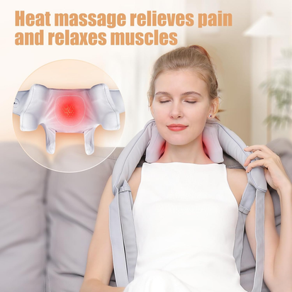 Electric Shiatsu Back and Neck Massager, Cordless Shoulder Massager with Heat, Deep Tissue 3D Kneading Massage Pillow for Shoulder, Leg, Body Muscle Pain Relief, Gifts for Men Women