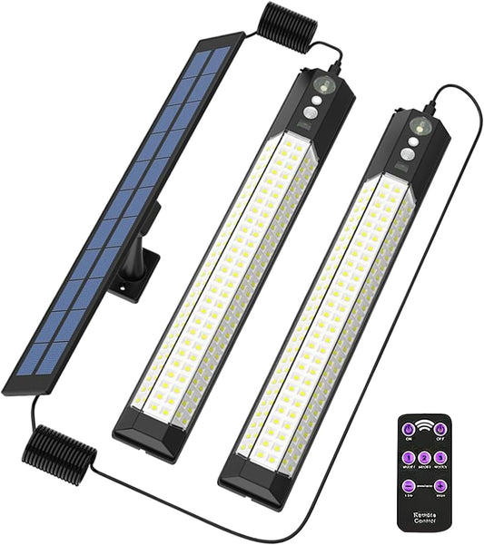 Solar Wall Light, 3 Mode Waterproof Sensor, 118.11 Inches Smart Lamp with Remote Control, Outdoor Pendant, Energy Efficient Design with Easy Installation, Home Accessory for Landscape Pathway