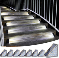 Solar Stair Lights 6 Pack, Solar Step Lights Outdoor Waterproof IP67, LED Outdoor Step Light,Outdoor Light Decor for Garden Stair, Deck, Front Step, Front Porch, and Patio（3000K）