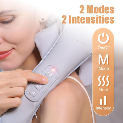 Electric Shiatsu Back and Neck Massager, Cordless Shoulder Massager with Heat, Deep Tissue 3D Kneading Massage Pillow for Shoulder, Leg, Body Muscle Pain Relief, Gifts for Men Women