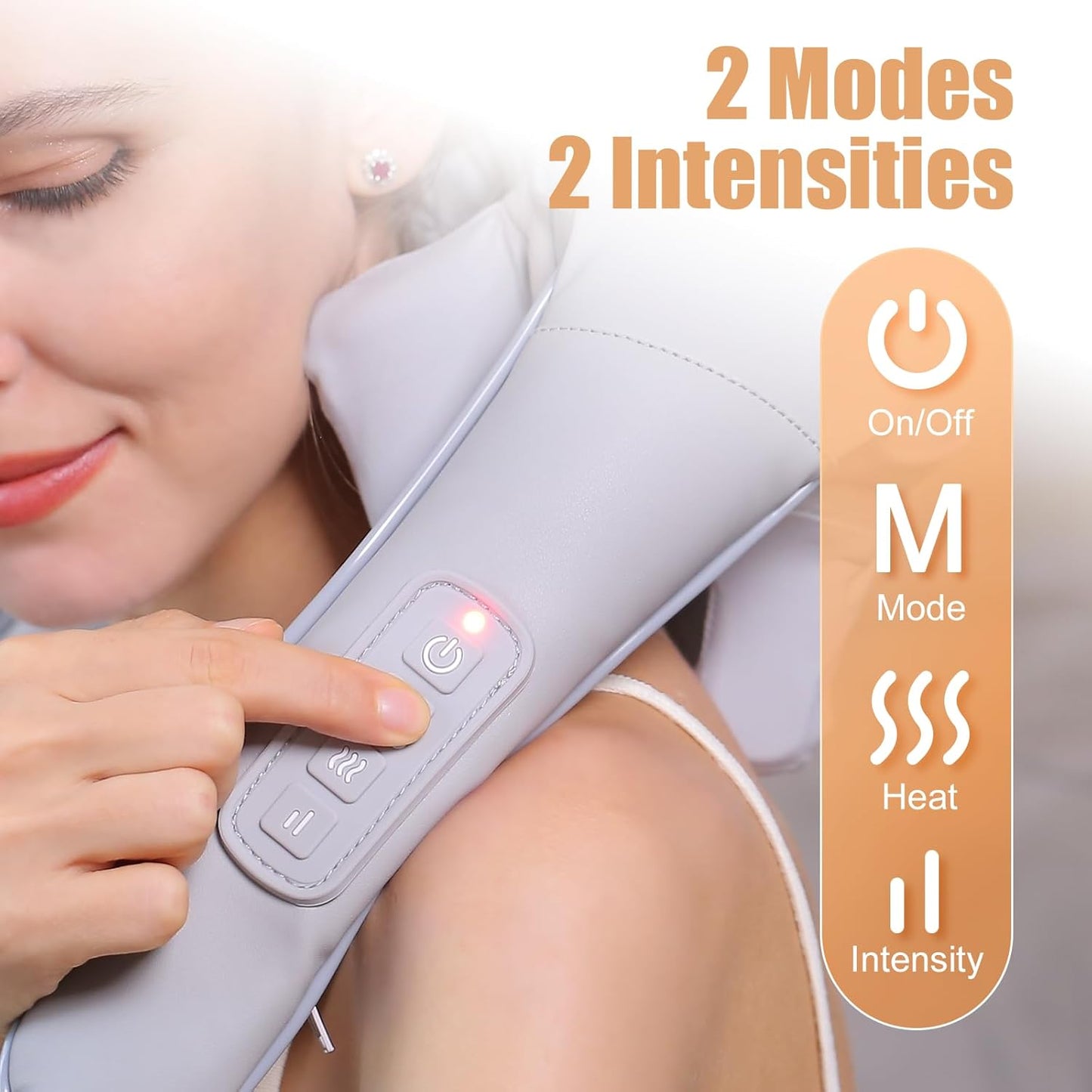 Electric Shiatsu Back and Neck Massager, Cordless Shoulder Massager with Heat, Deep Tissue 3D Kneading Massage Pillow for Shoulder, Leg, Body Muscle Pain Relief, Gifts for Men Women