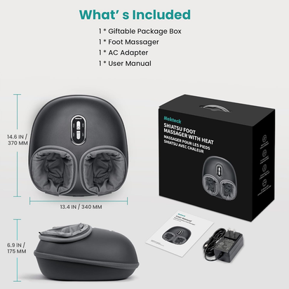 Shiatsu Foot Massager with Heat [2026 Upgraded], FSA Eligible Deep Kneading Therapy Air Compression, HSA Feet Massage for Plantar Fasciitis, Improve Blood Circulation Foot Wellness Pain Relief