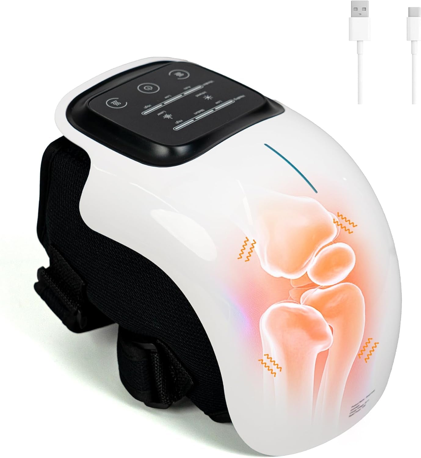2026 New 3-In-1 Cordless Knee Massager with Heat, Red Light Therapy & 3 Vibration Modes, 3 Heating Levels, Heated Knee Pad for Pain Relief, Gifts for All Ages
